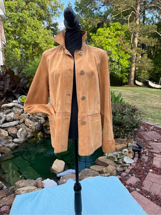 Borgo Antico Jackets & Blazers - Women’s Tan  reversible. Leather and Suede Button-Front Jacket
